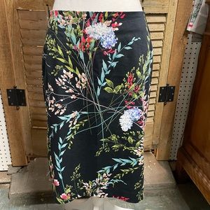 Talbots black and floral skirt